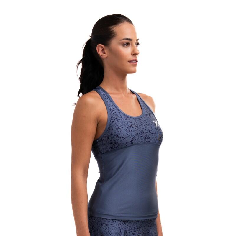 T-shirt technique sans manches bleu pour femme de Padel Drop Shot Cora