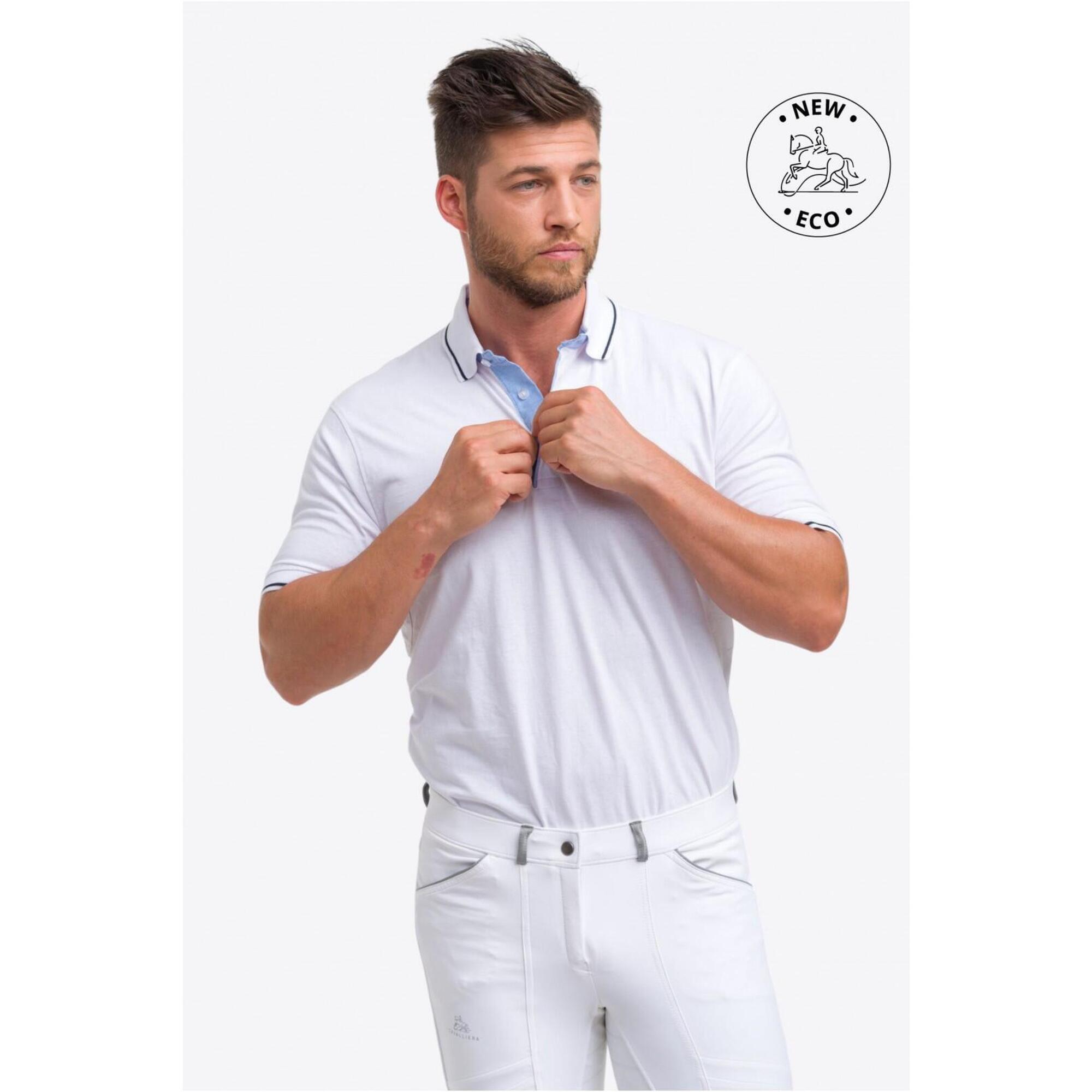 Polo da competizione funzionale in cotone LONDON MAN, manica corta