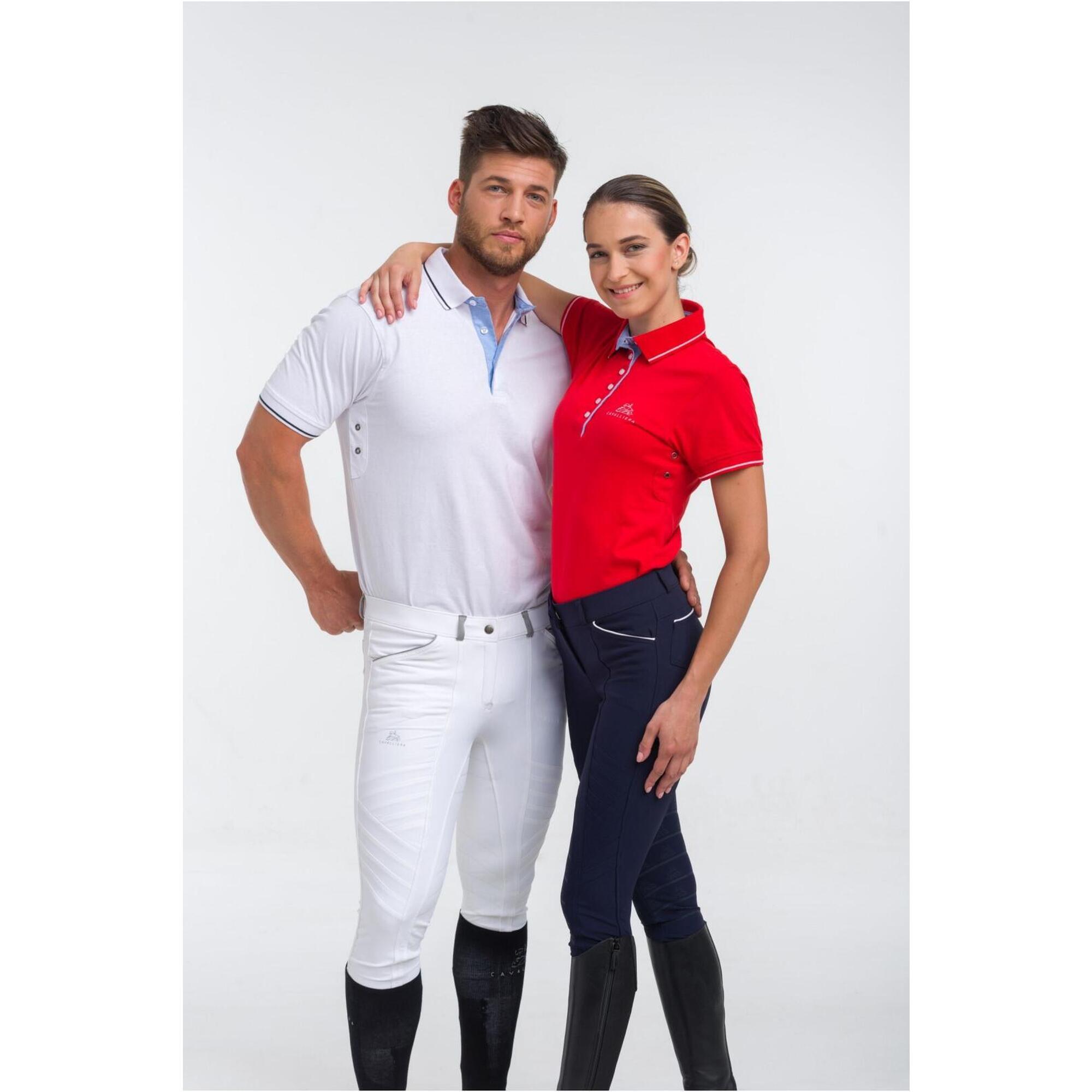 Polo da competizione funzionale in cotone LONDON MAN, manica corta