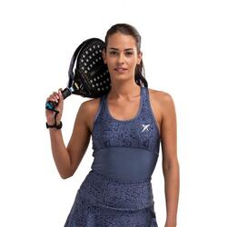 Blauw mouwloos technisch T-shirt voor dames voor Padel Drop Shot Cora