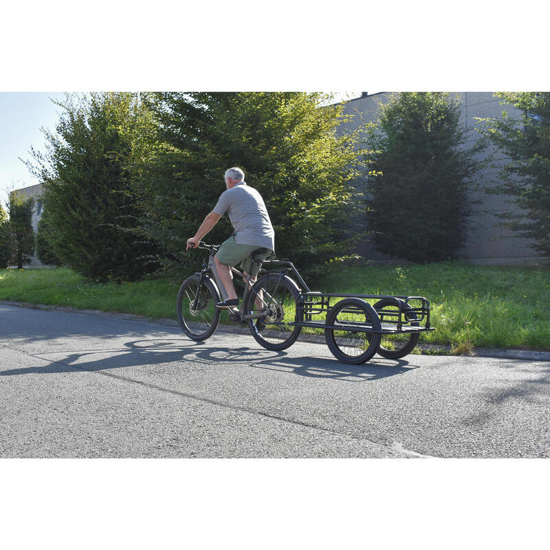 Reboque de bicicleta dobrável com fixação ao espigão do selim