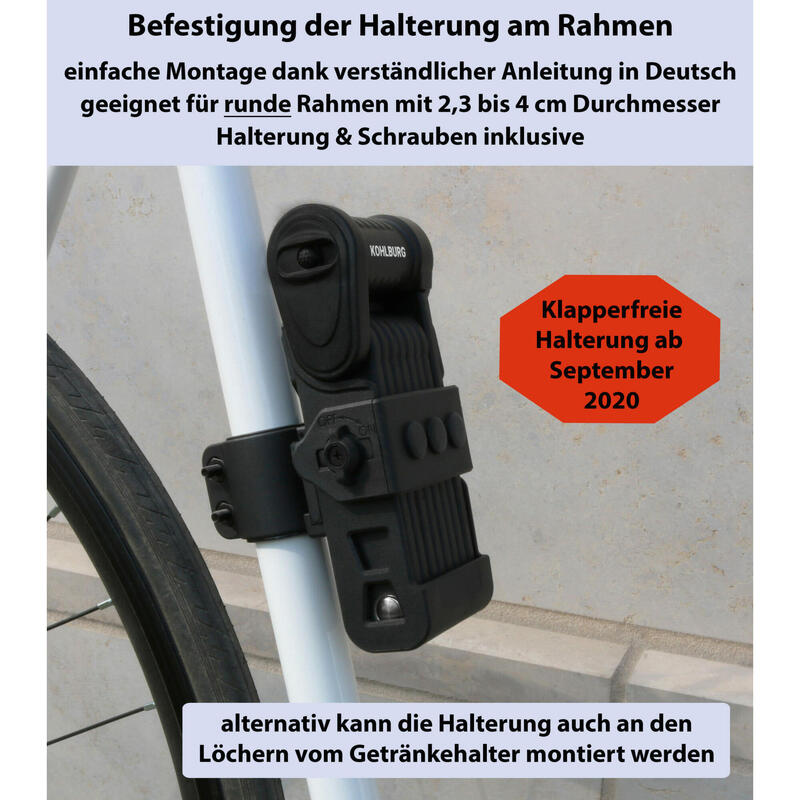 Sicherheits-Faltschloss, sicheres Fahrradschloss 89cm lang für E-Bike & Fahrrad