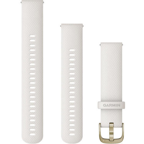 Correia de libertação rápida Garmin 20 mm Silicone branco Ouro claro 1/1