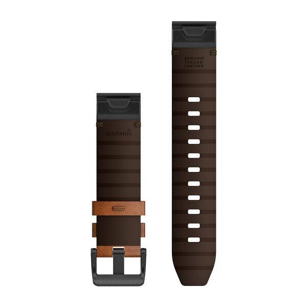 Pulseira de relógio Garmin Quickfit 22 em pele castanha 2/2