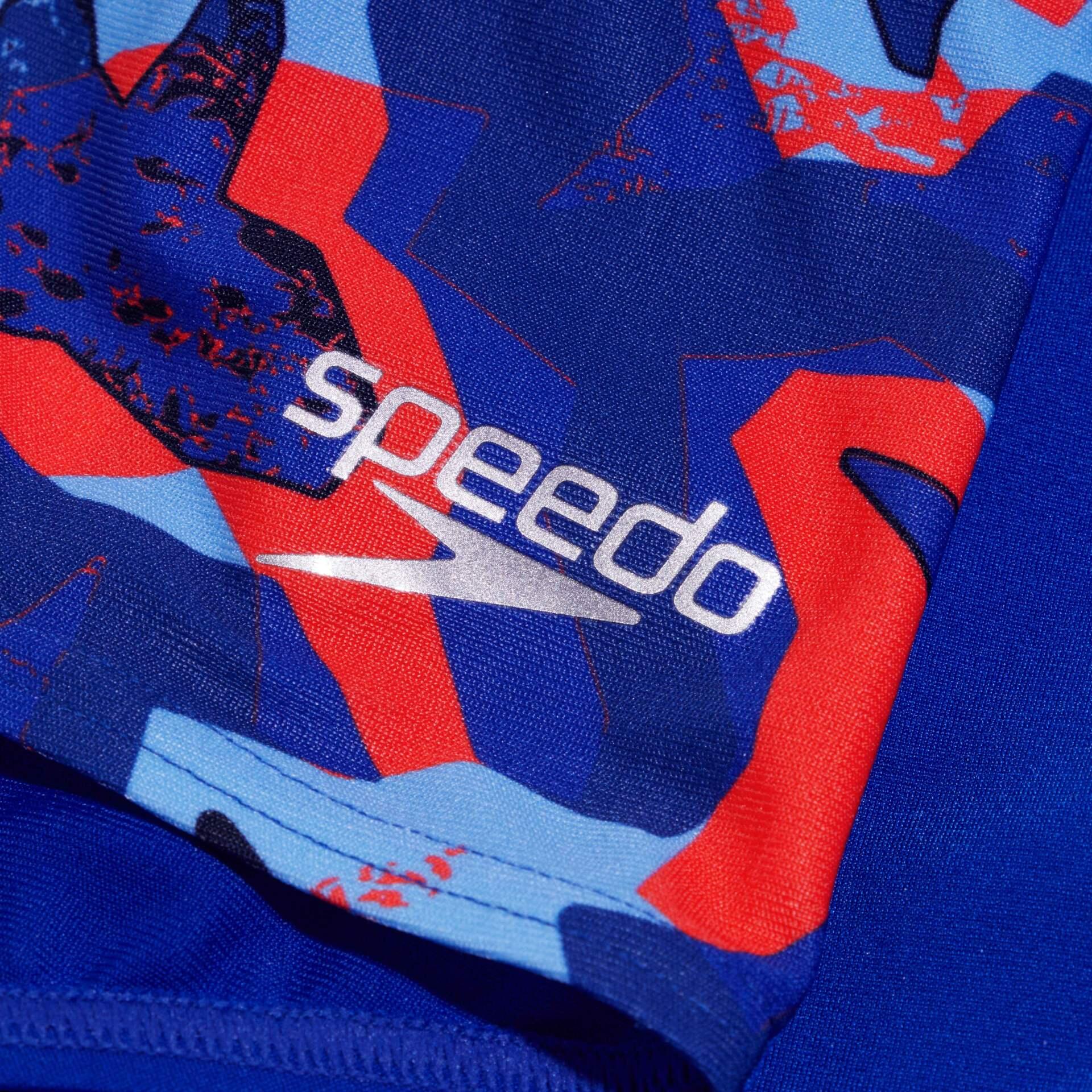 Maiô Speedo Club Training Placement Digital Vback - Azul/Rosa - Tamanho 30 5/6
