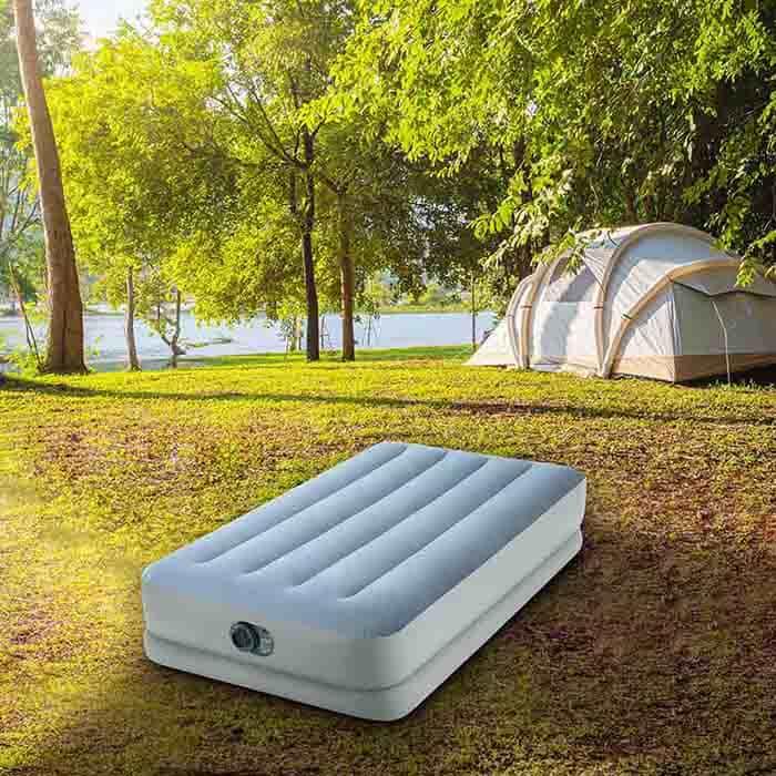 Twin Dura-Beam Inflatable Camping Mattress W/Fastfill Usb Pump - Grey