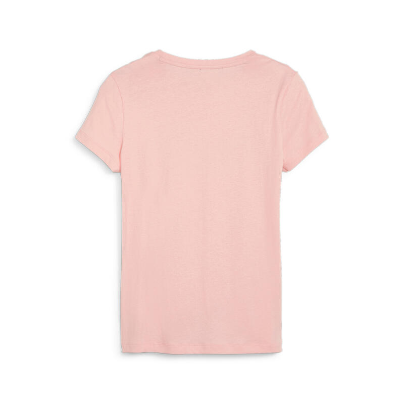 Essentials+ Metallic Logo T-shirt &apos;voor dames PUMA Peach Smoothie Pink