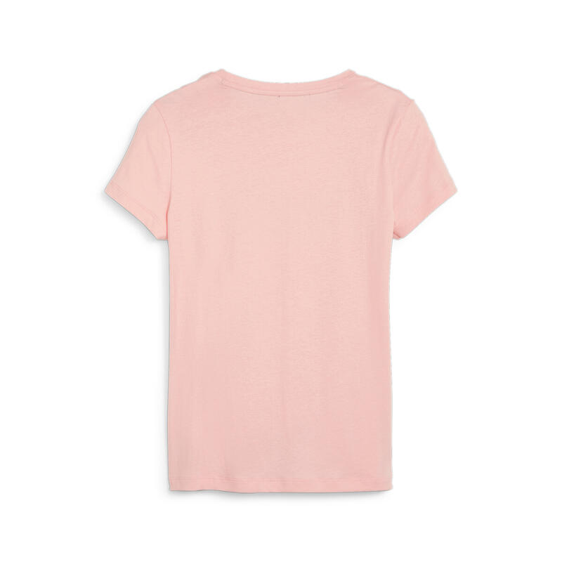 Essentials+ Metallic Logo T-Shirt Damen PUMA Peach Smoothie Pink