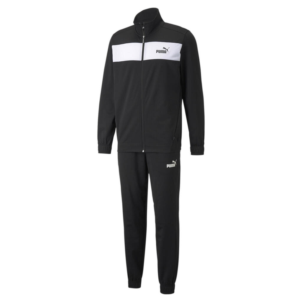PUMA Mens Tracksuit Set - Track Top And Bottoms - Black