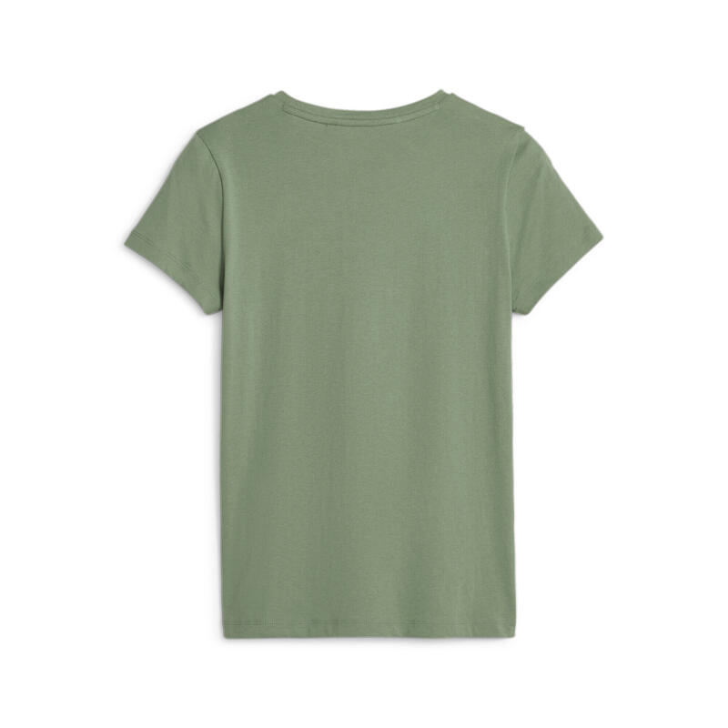 Essentials+ Metallic Logo T-Shirt Damen PUMA Eucalyptus Green