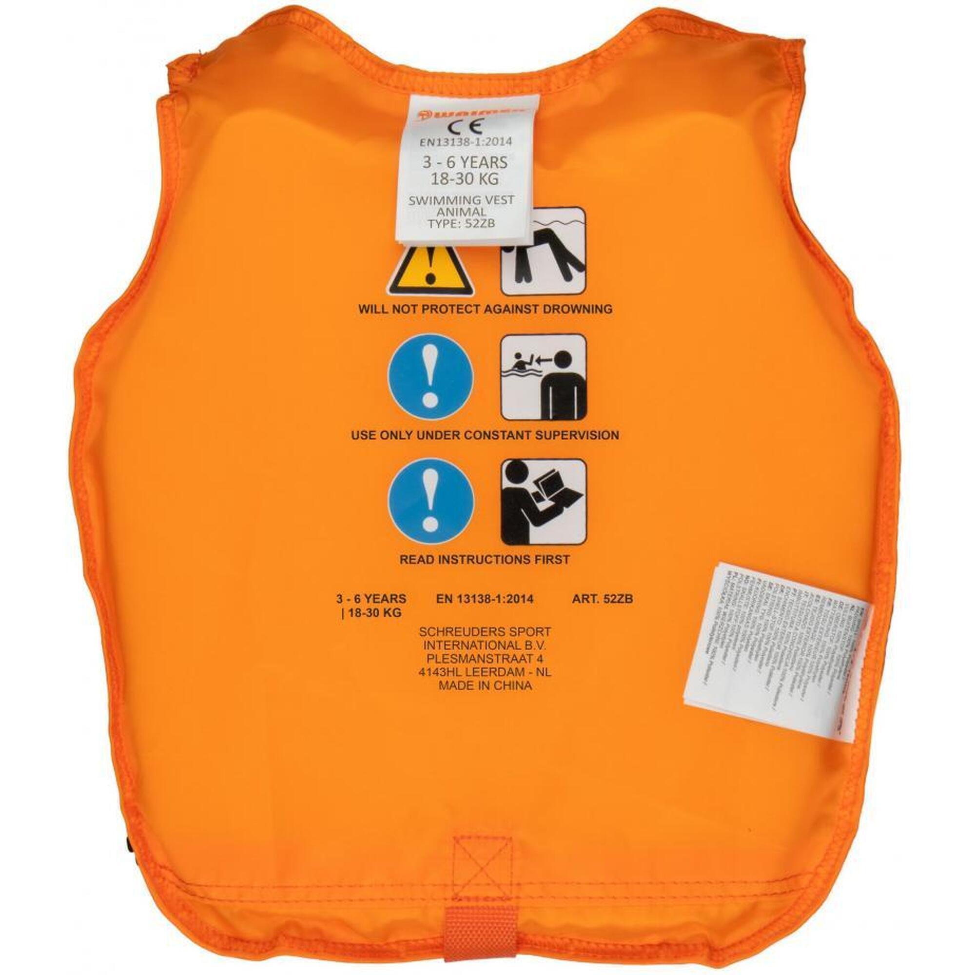 Vesta inot Waimea Animal, 3-6 Ani, 18-30 Kg, Portocaliu