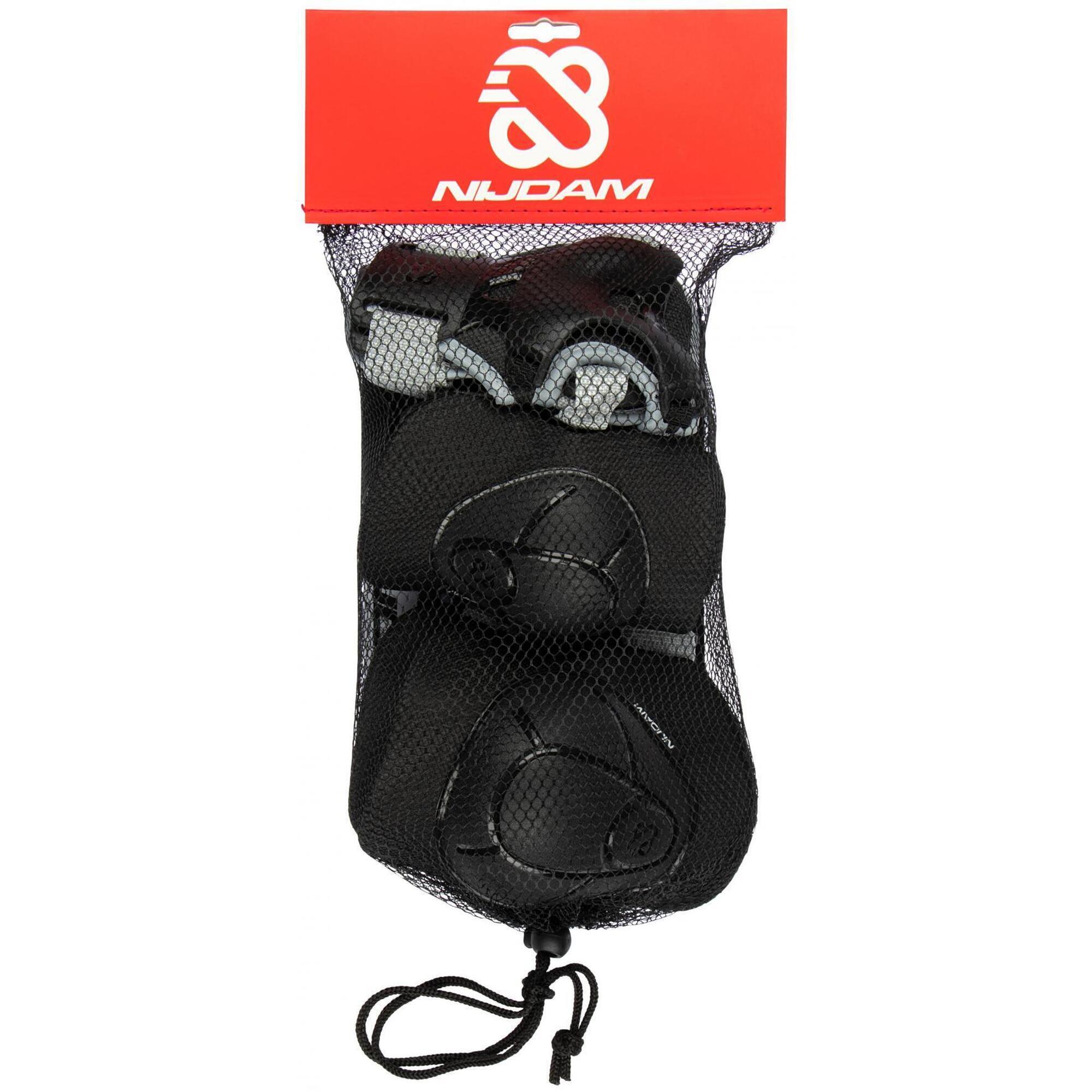 Set protecții copii Nijdam Neo Nero, Negru, mărime L