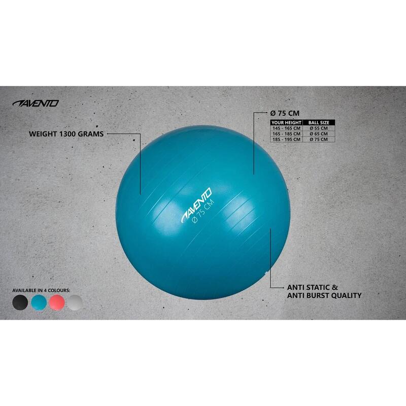 Minge fitness Avento 75 cm, negru