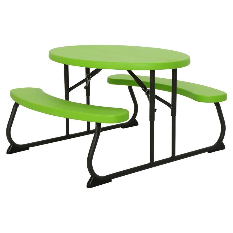 Masa de picnic ovala pentru copii Lifetime, verde, Verde, uni