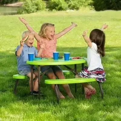 Masa de picnic ovala pentru copii Lifetime, verde, Verde, uni 4/7
