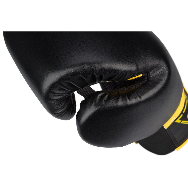 Mănuși de box PU Avento 6 Oz, negru-galben.
