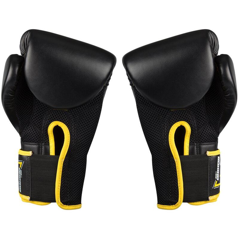 Mănuși de box PU Avento 6 Oz, negru-galben.