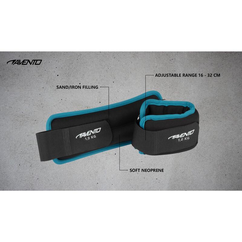 Set greutăți încheietură/gleznă 2x1 kg, Negru