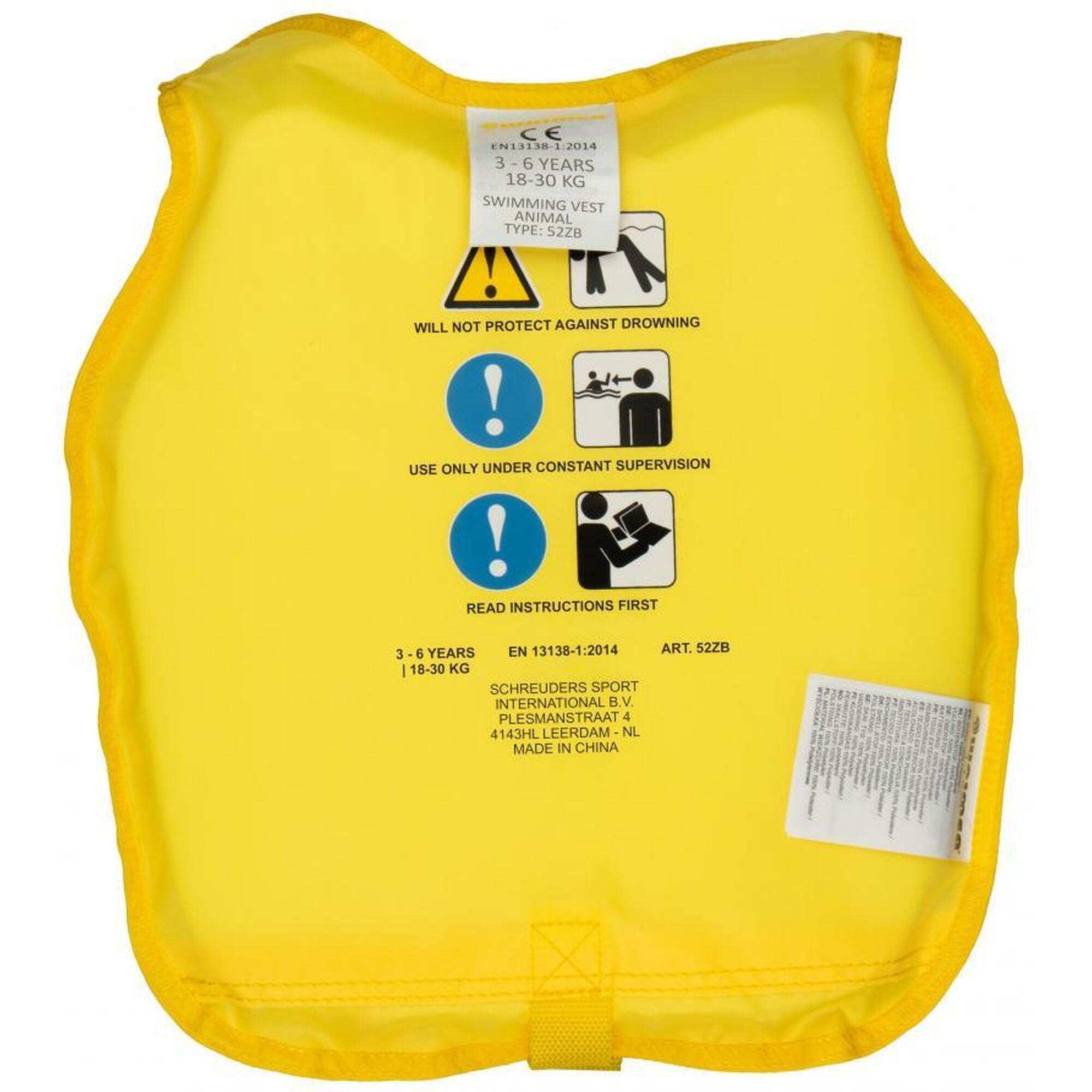 Vesta înot Waimea Animal 3-6 ani 18-30 kg Galben