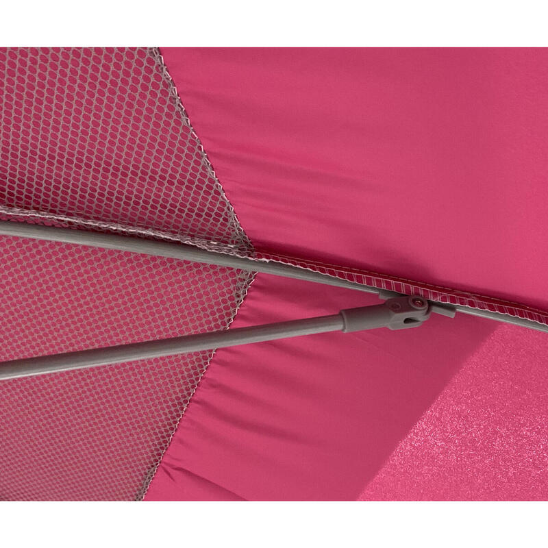 Umbrelă plajă Maui & Sons 190 cm UltraLight UPF50+ gri/roz
