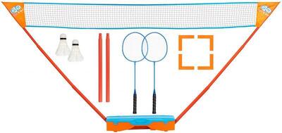 Badminton-Set im Koffer - Mit Schlägern. LED-Bällen und Netz
