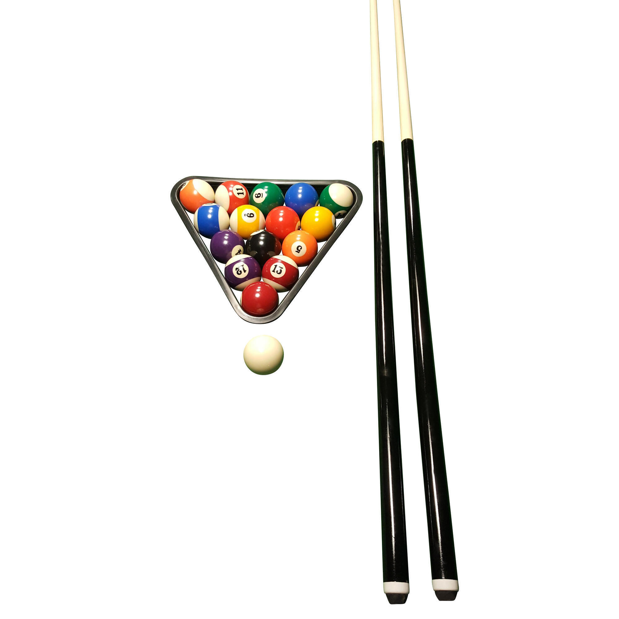 John West - John West Billard Set Pour Débutants - Boules + Triangle + 2 Queues - Queue De Billard - Marron - No Size - Decathlon