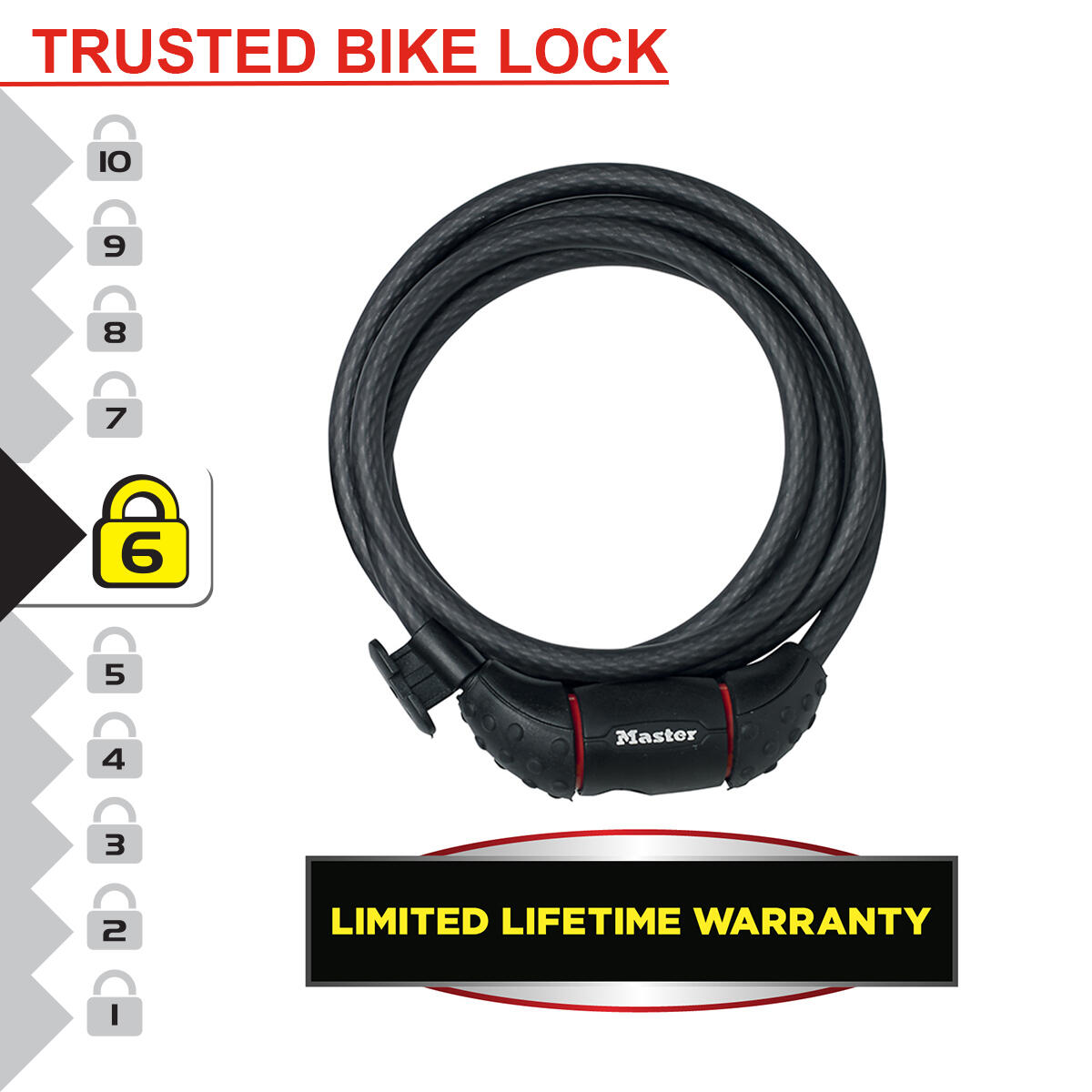 Cable Antivol Vélo [1,8 m Câble] [Clé] [Extérieur] [Support Fixation Vélo] 8130EURDPRO - Antivol cadenas