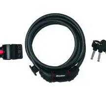 Bike Cable Lock [Key] [1.8 m Coiling Cable] [Outdoor] [Mounting Bracket]