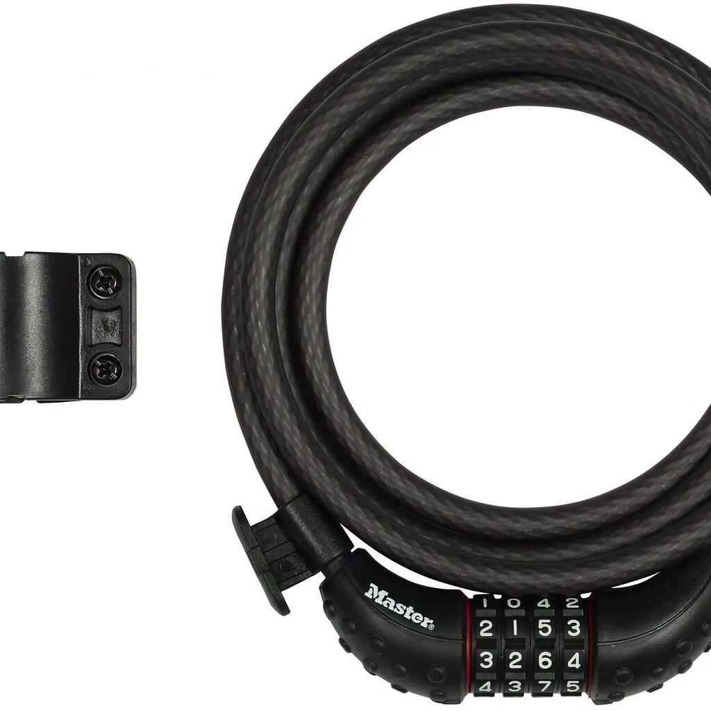 Bike Cable Lock [Combination] [1.8 m Coiling Cable] [Outdoor] [Mounting Bracket]