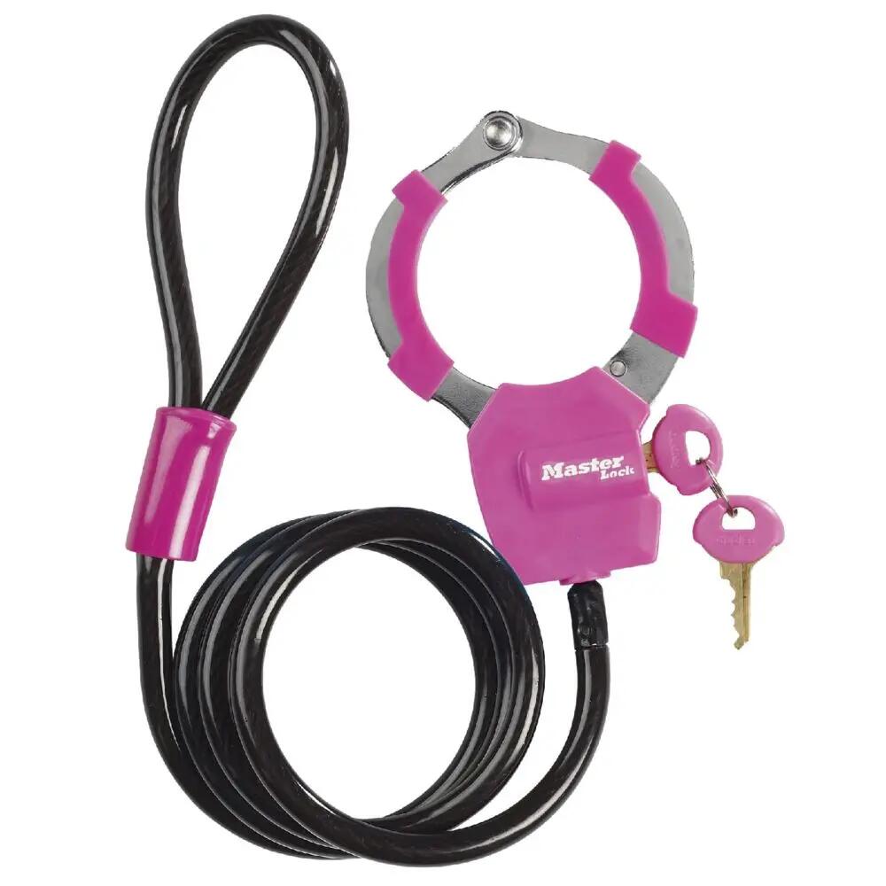 Bike Lock with Cable and Cuff, Keys, 100cm x 8mm, Random Color