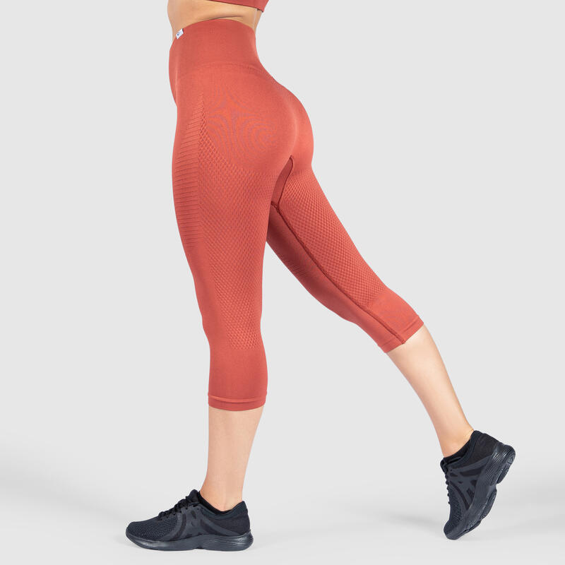 Damen Capri Leggings Bloom Orange für Sport & Freizeit