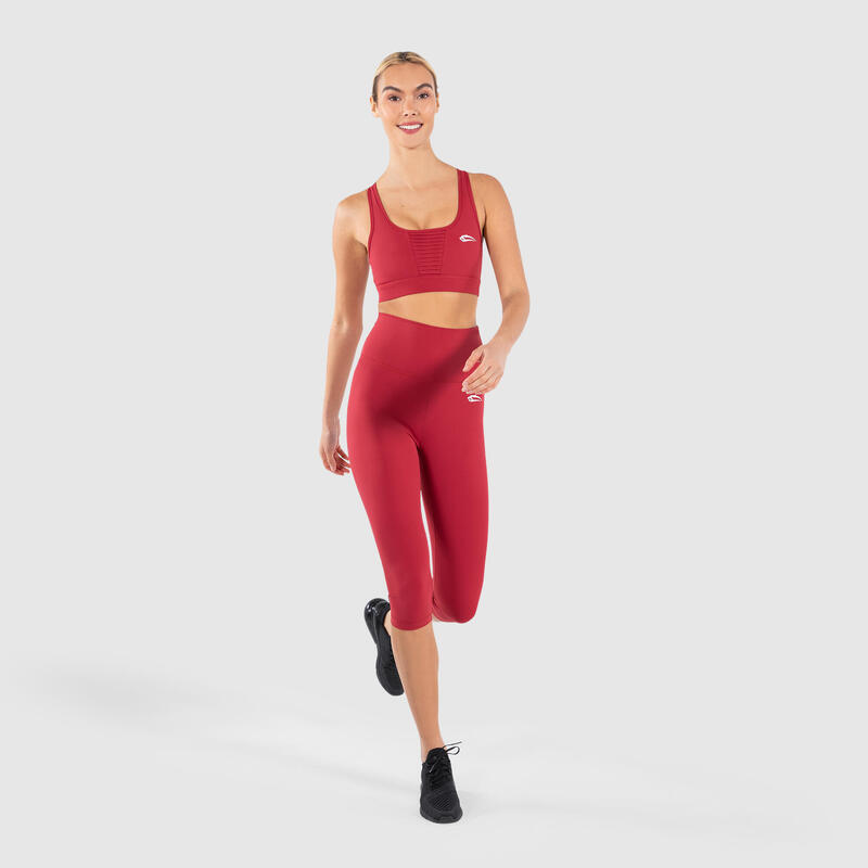 Damen Capri Leggings Advanced Affectionate Rot für Sport & Freizeit