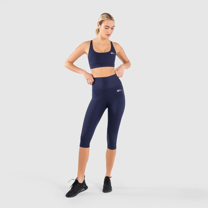 Damen Capri Leggings Advanced Affectionate Dunkel Blau für Sport & Freizeit
