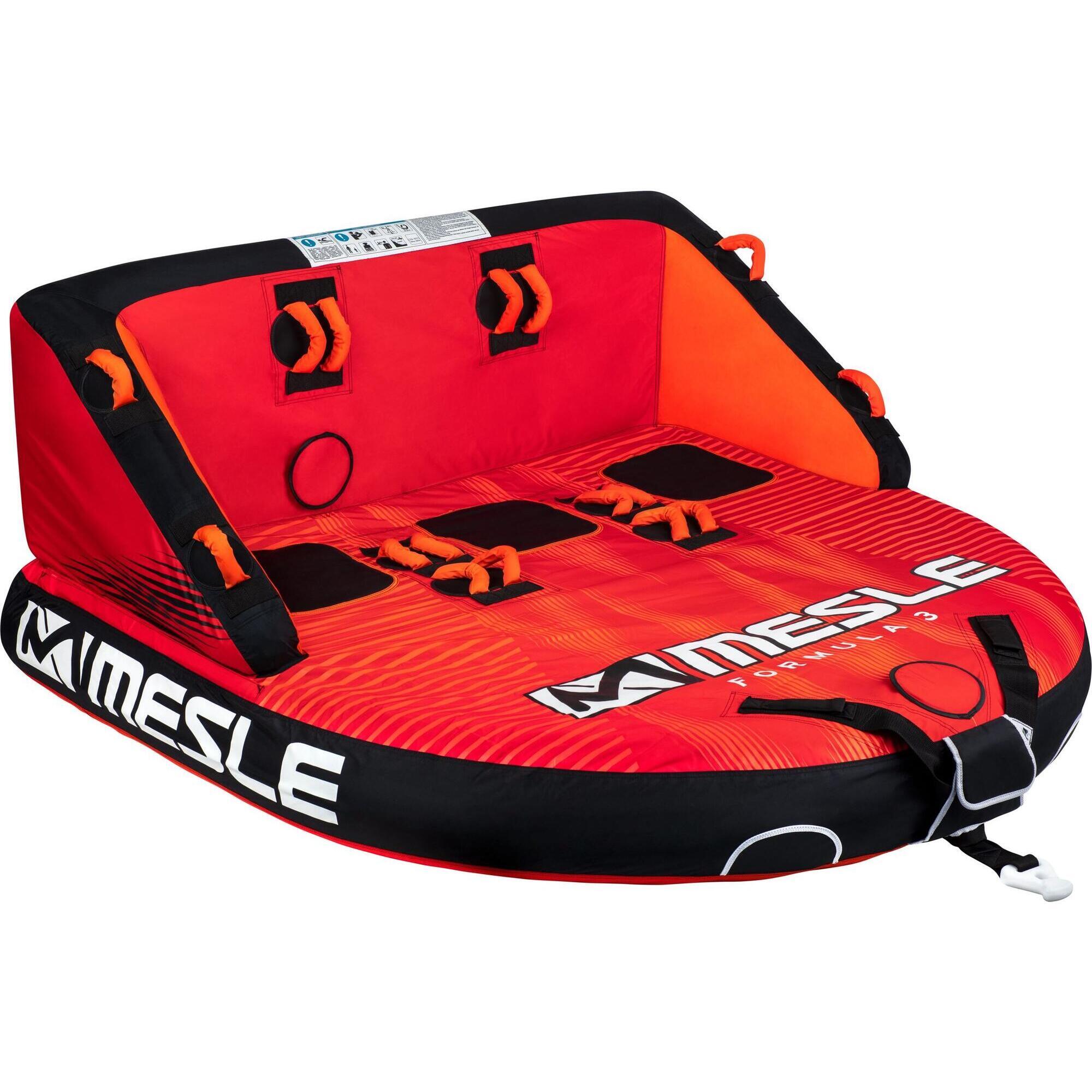 Mesle - Bouée Tractée Formula 2 - 4 Personnes Gonflable Bateau & Jet Ski Nautique - Bouée Tractée - Rouge - 3 Places - Decathlon
