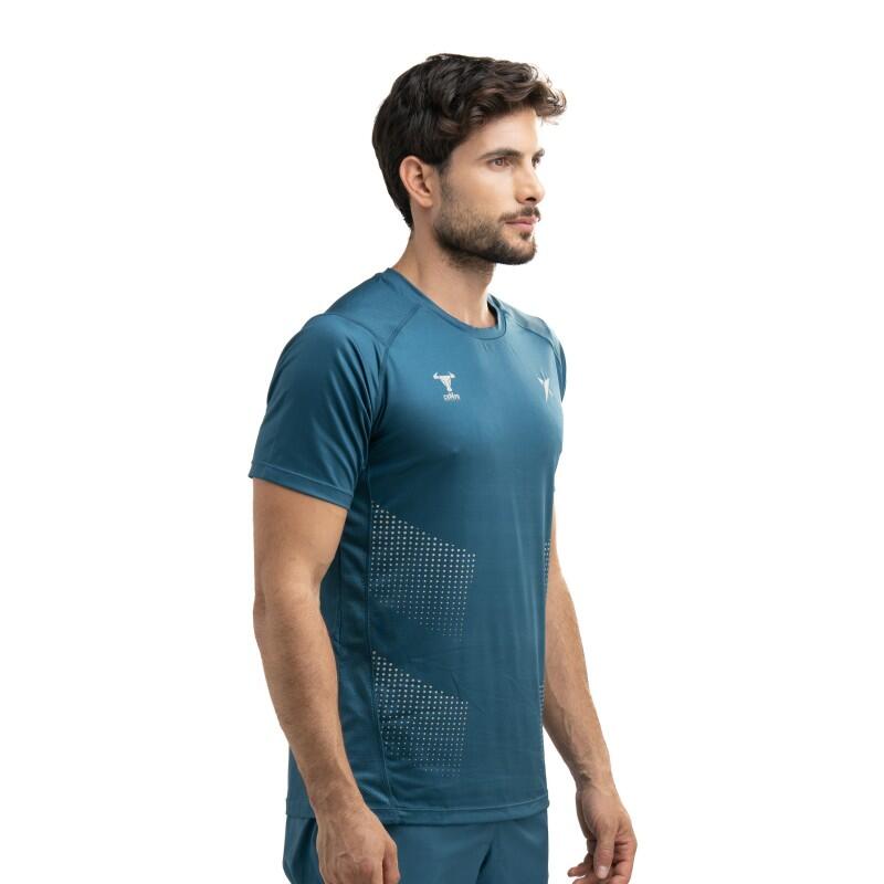 T-shirt technique Drop Shot Winka Campa à manches courtes pour hommes en bleu