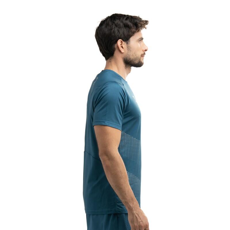 T-shirt technique Drop Shot Winka Campa à manches courtes pour hommes en bleu