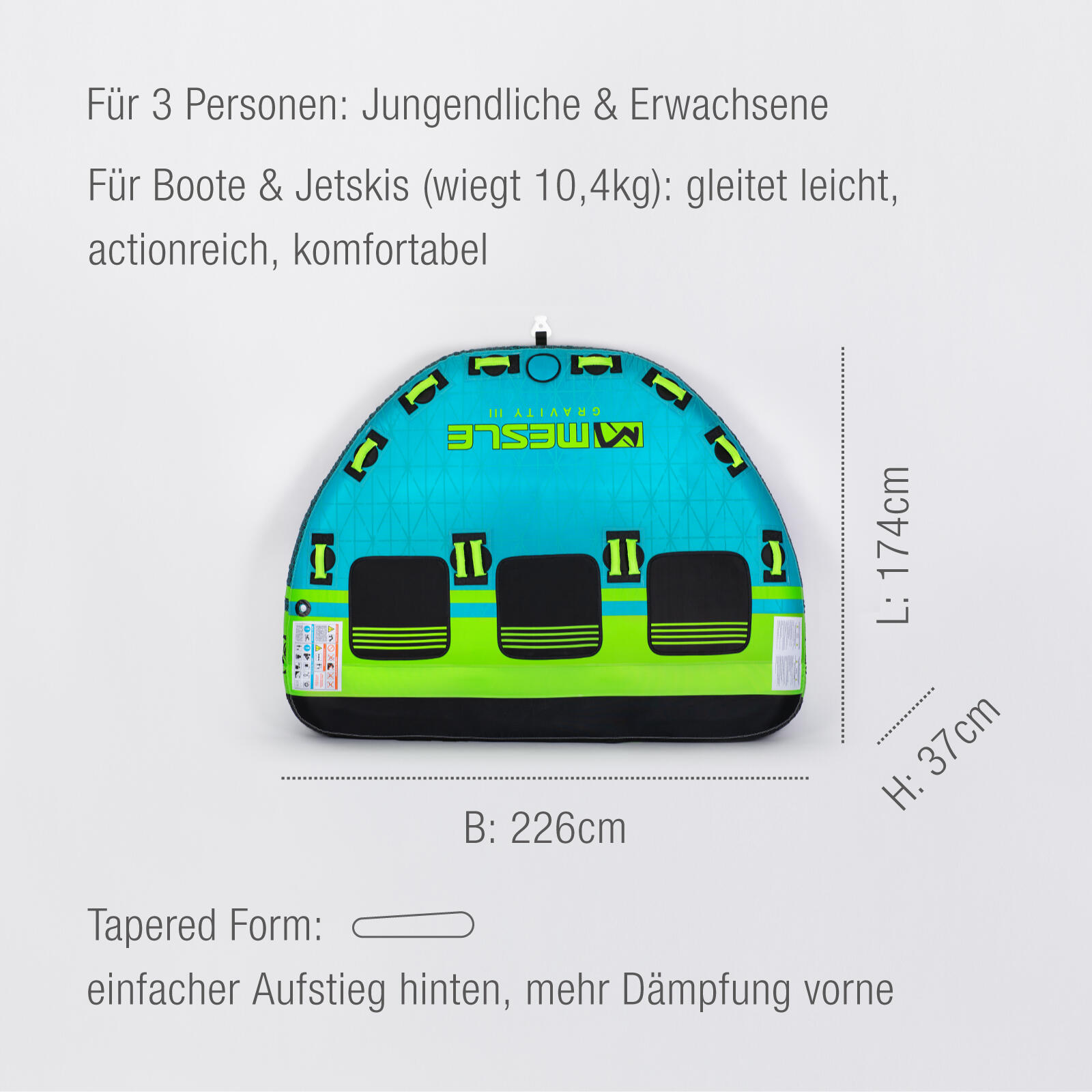 Bouée Tractée Gravity 2 - 3 Personnes Gonflable Bateau & Jet Ski Nautique 4/5