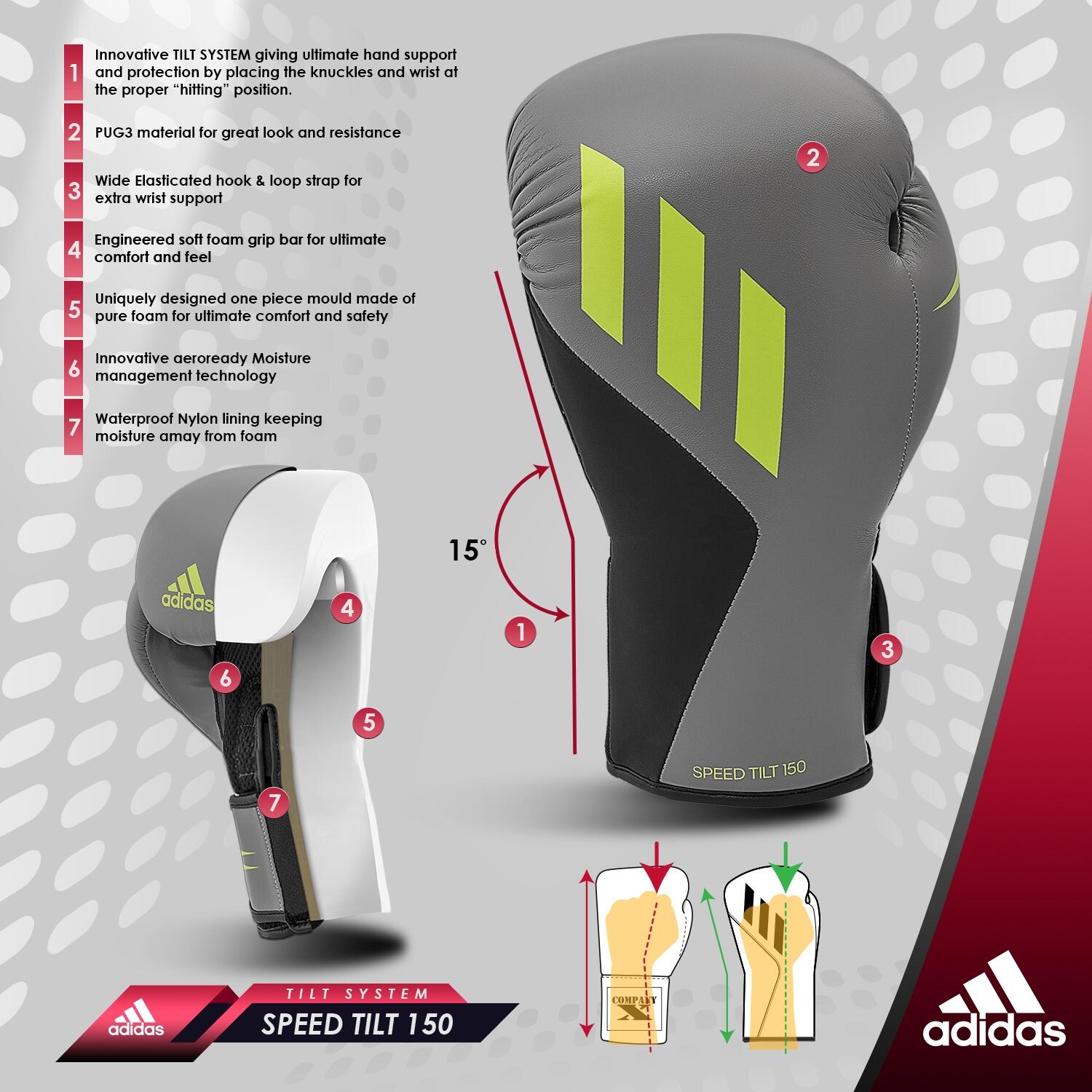 Gants de boxe entraînement adidas Speed TILT 150 7/7