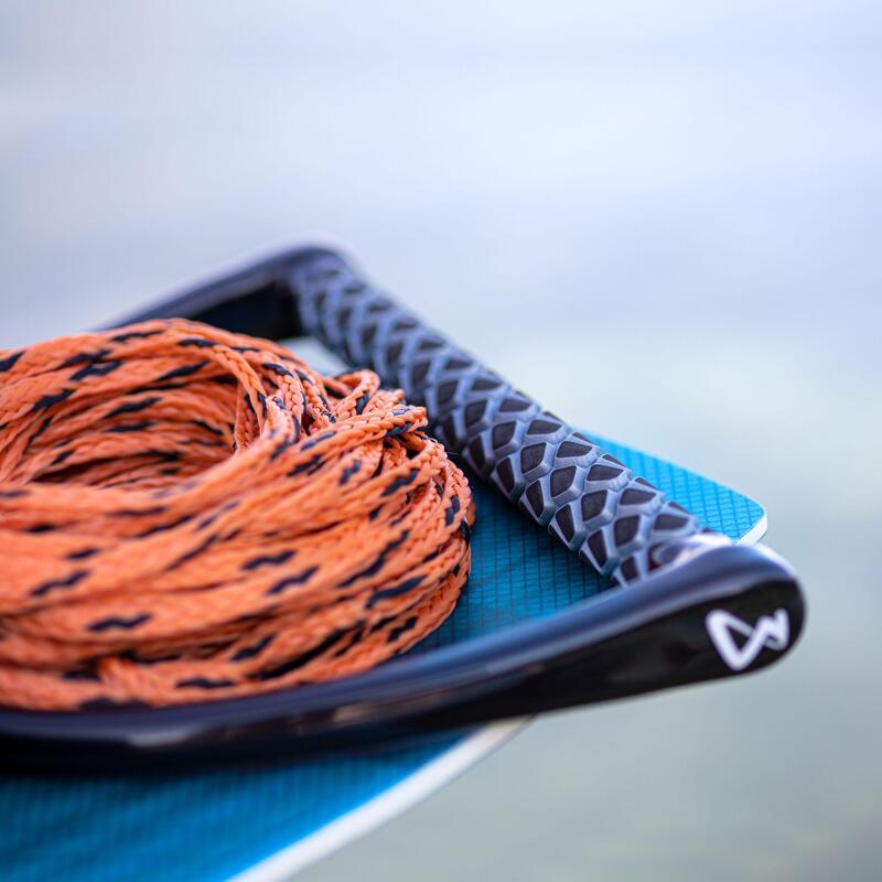 Wakeboard Leine One mit Griff verstellbares Seil angenehme Hantel orange