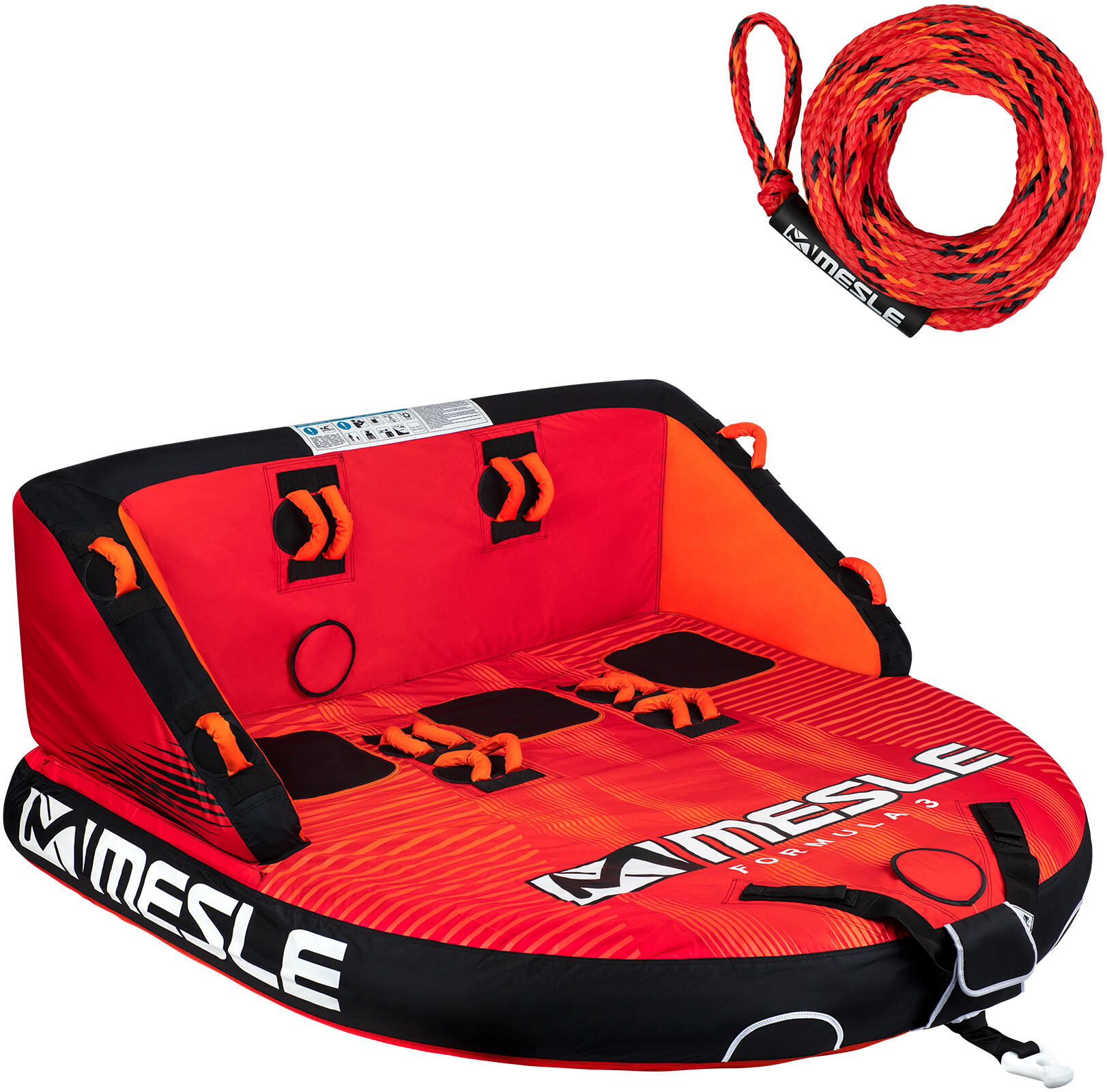 MESLE Funtube Formula 3 Persoons Water Zwemring Voor Boot Jetski, Sleepband