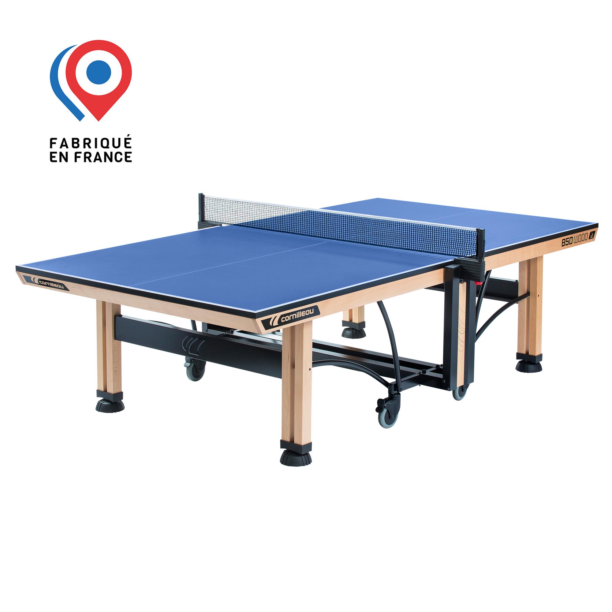 850 WOOD ITTF Indoor Table Tennis Table - Blue 1/6