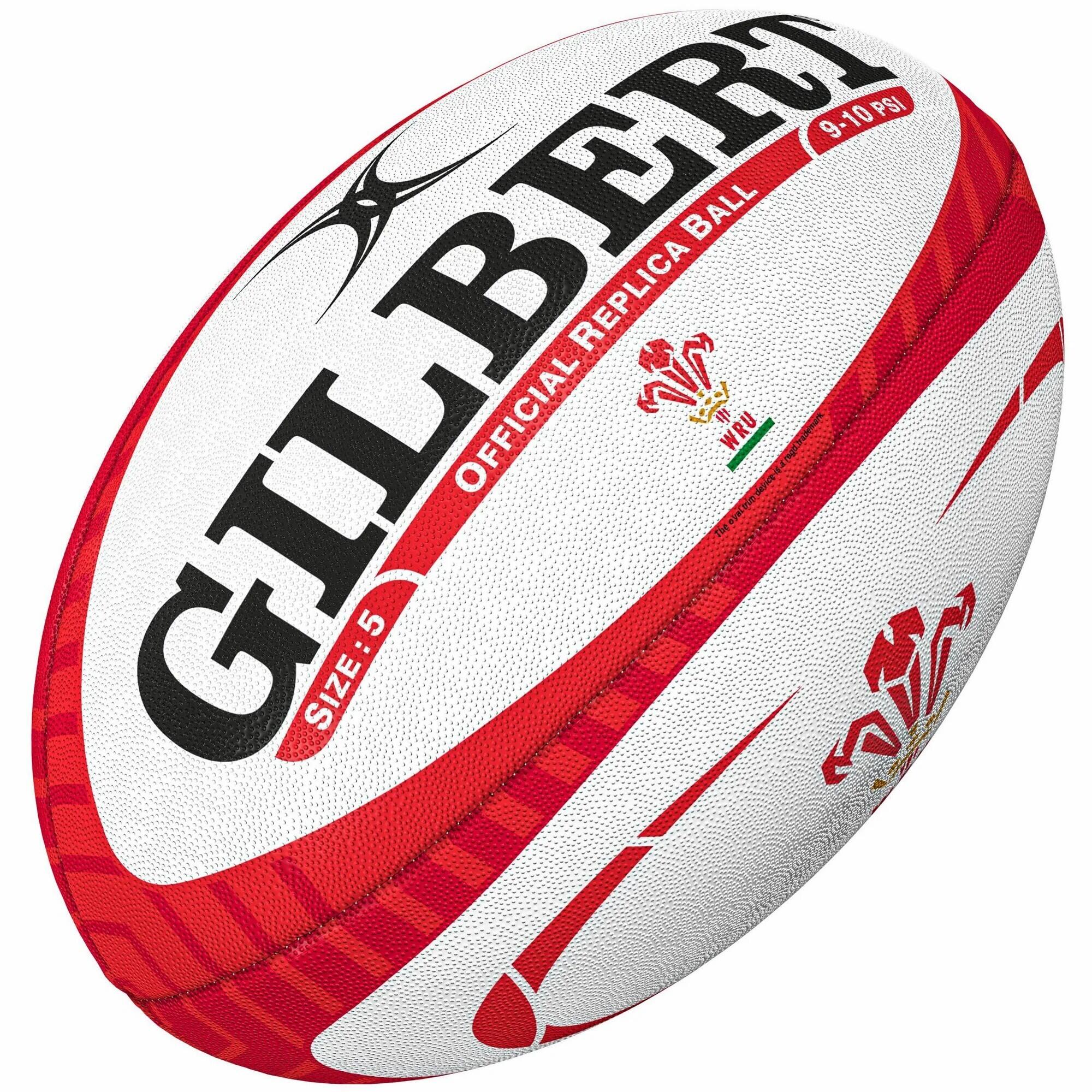 Gilbert - Ballon Gilbert Pays De Galles - Ballon De Rugby - Blanc|rouge - Taille Unique - Decathlon