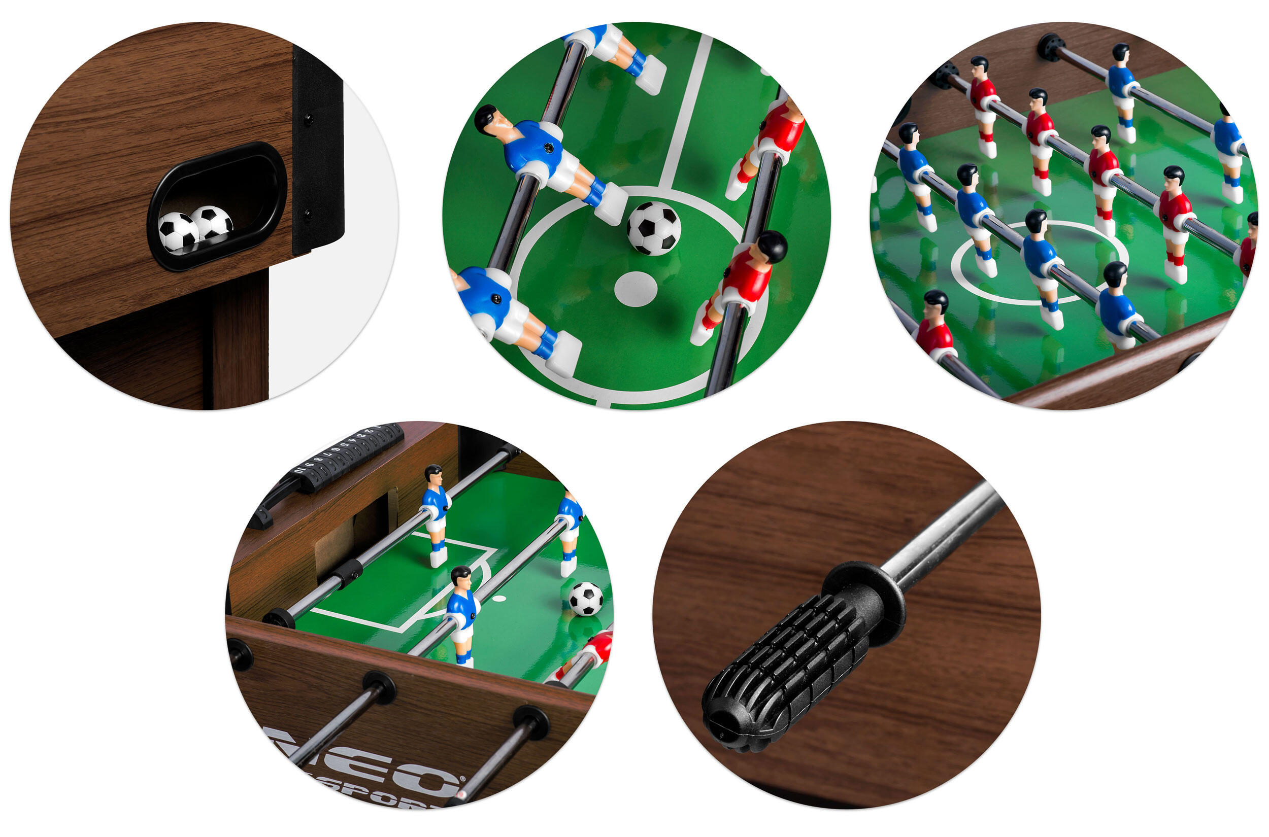 Tavolo da calcetto biliardo bambini Neo-Sport Ns-804, Marrone 5/6