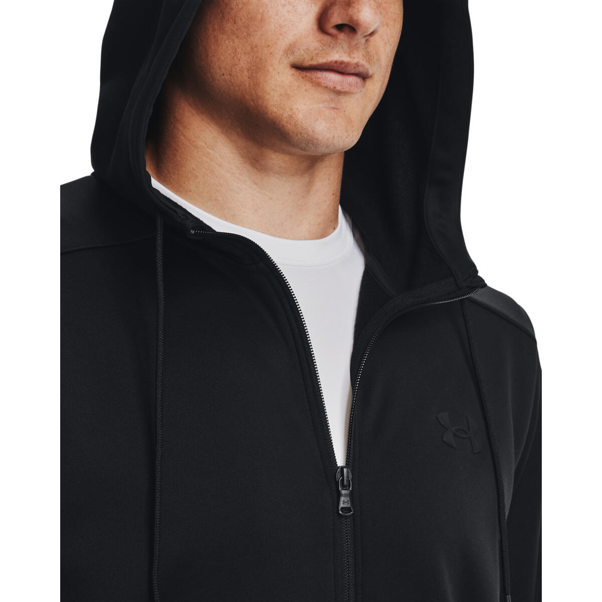 Kap Under Armour Fleece Full-Zip Hoodie, Zwart, Mannen 5/7