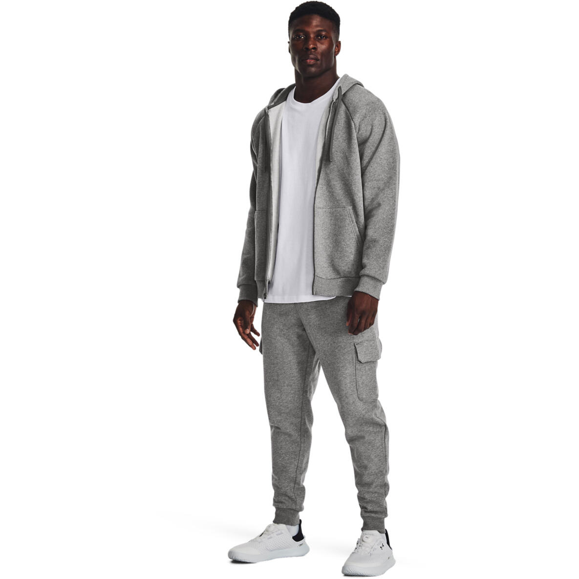 Pantalones Under Armour Rival Fleece Cargo, Gris, Hombre 3/4