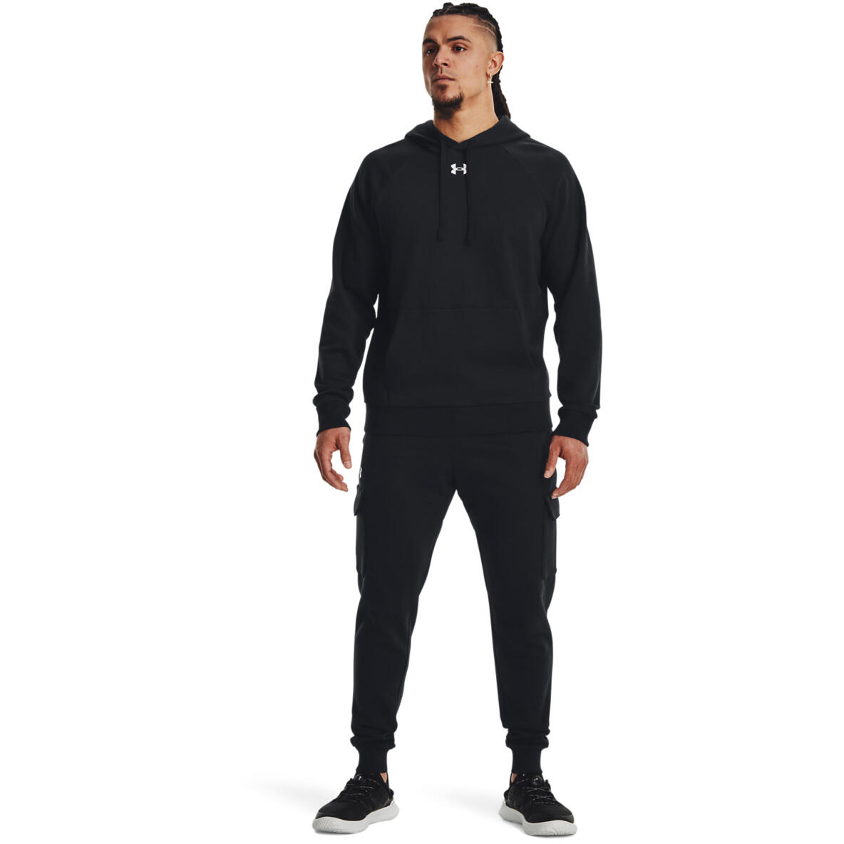 Pantalon Under Armour Rival Fleece Cargo, Noir, Hommes 3/6