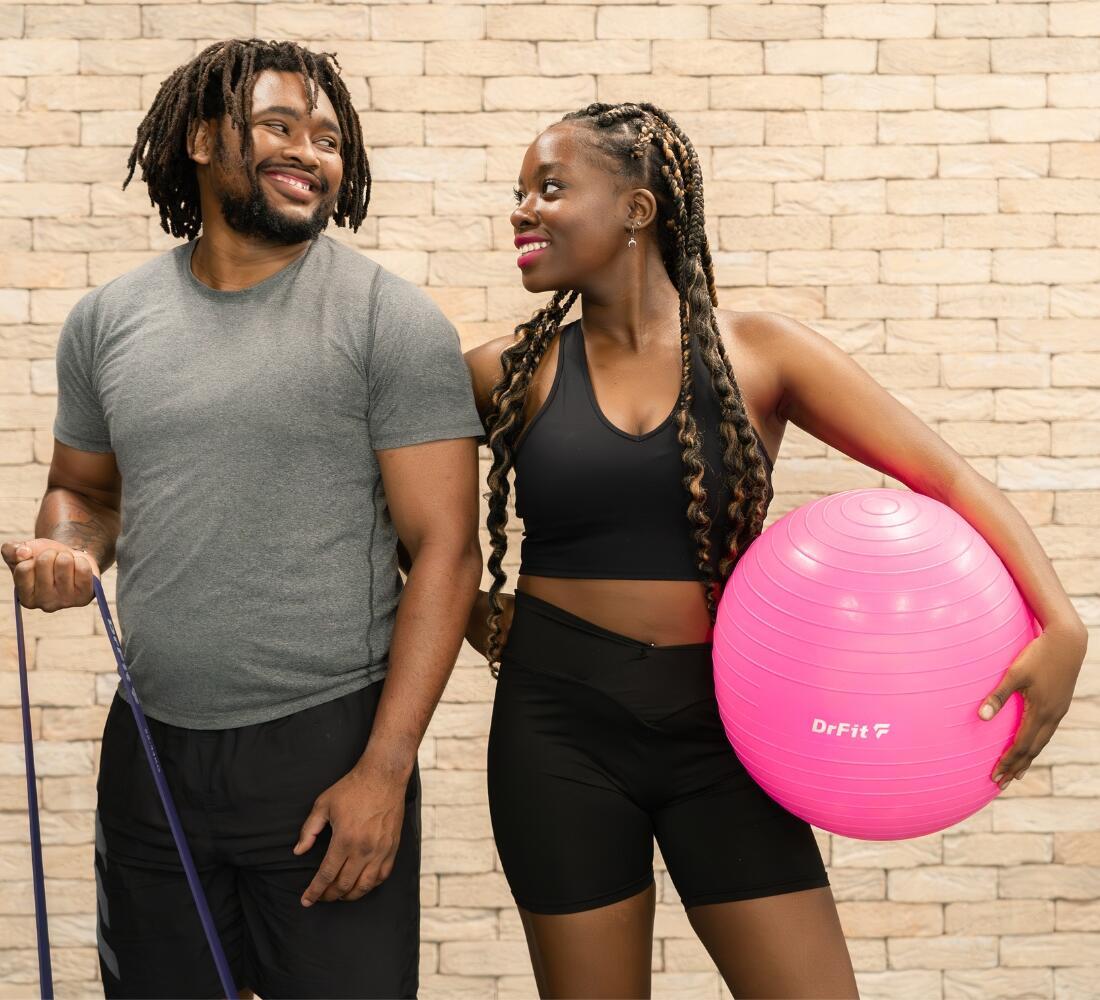 Piłka gimnastyczna gym ball do ćwiczeń gimnastycznych i fitness z pompką DrFit 5/5