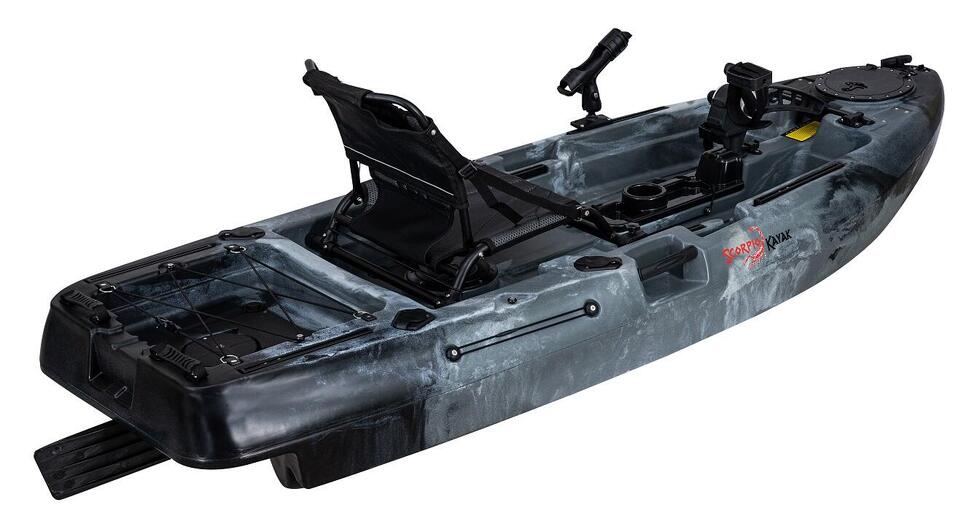 Kajak jednoosobowy wędkarski z napędem nożnym Scorpio kayak Pedal fish 8