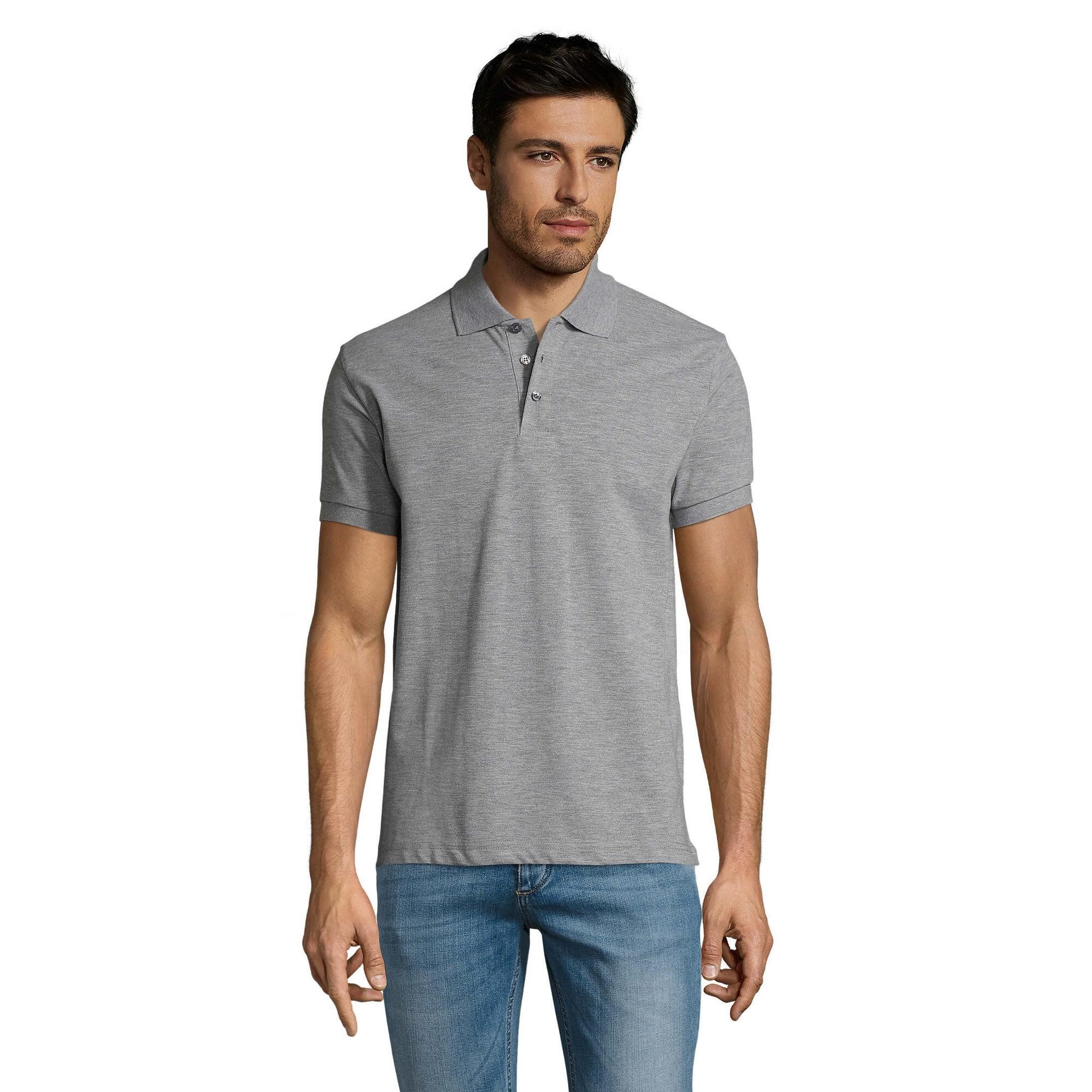 Prime Pique PoloShirt, Kurzarm Herren Grau meliert 4/5