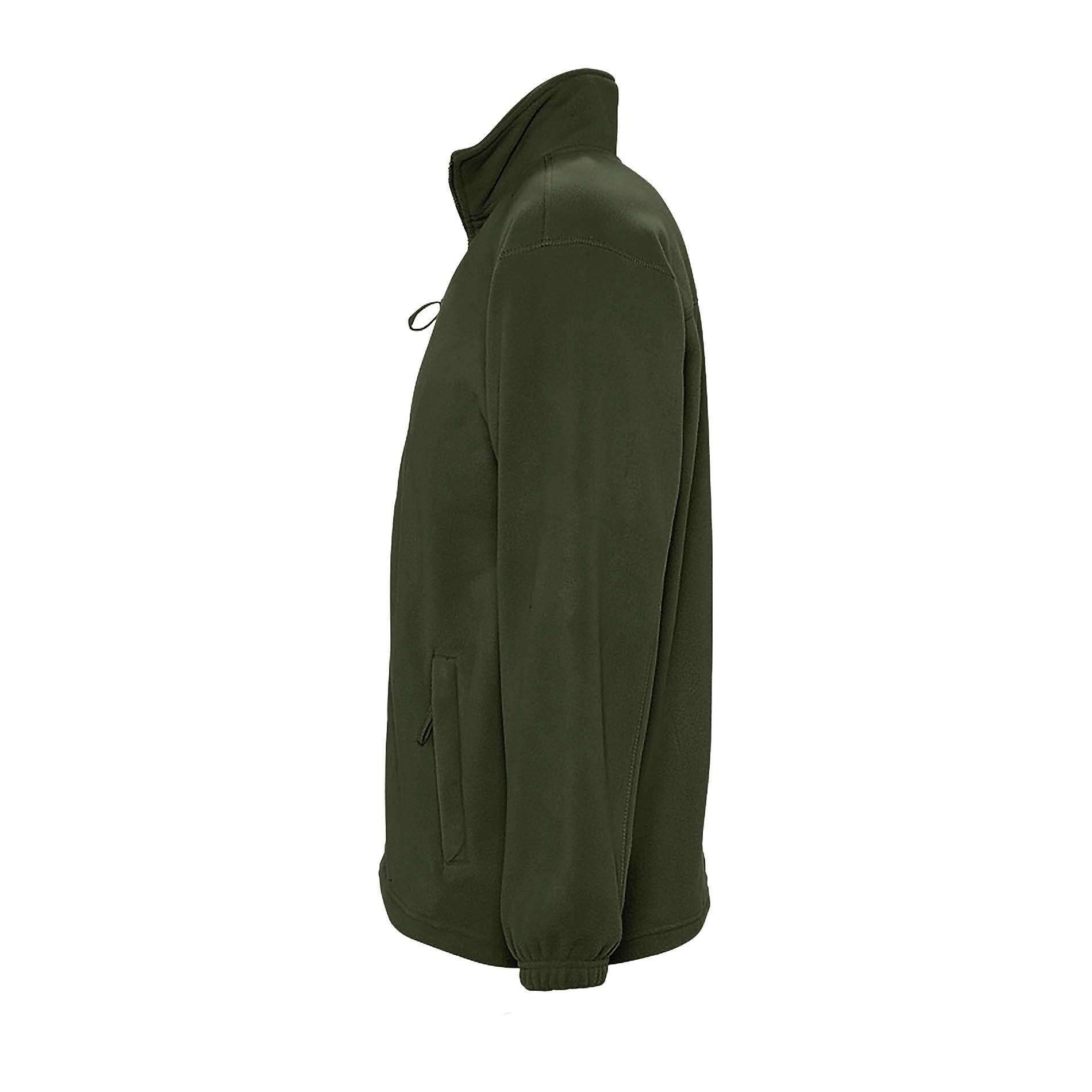 Mens North Full Zip Outdoor Fleece Jacket (Army) 3/4